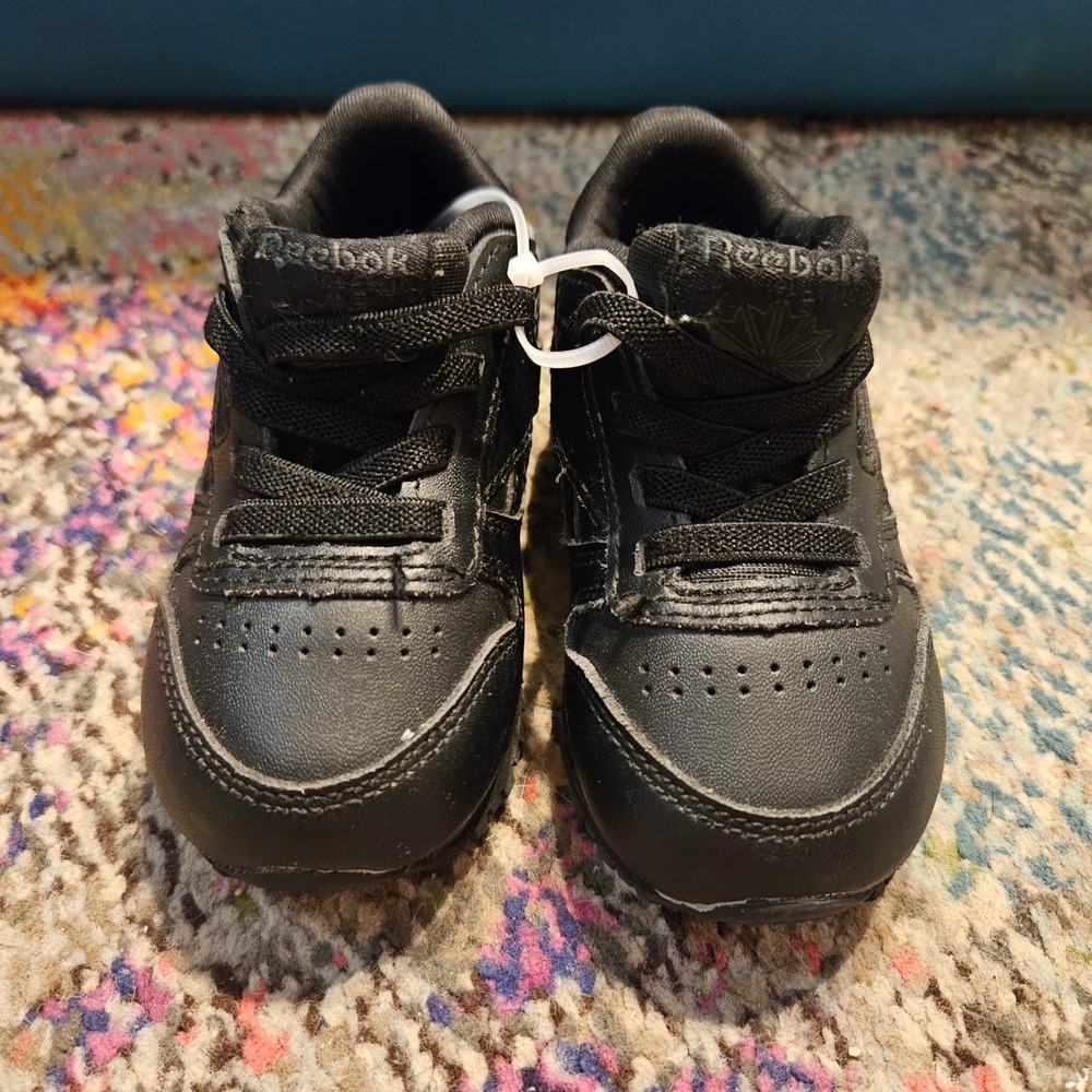 Reebok Classic Leather Toddler Shoes Black Sneakers Size 5 Athletic‎